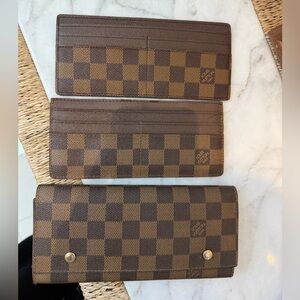 3 in 1 Louis Vuitton Damier Ebene Card Insert Set in Brown Checkerboard